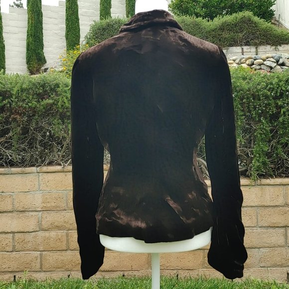 NWT Theory Women's Havel Princess Brown Velvet Blazer Jacket Size 4 - Picture 4 of 9